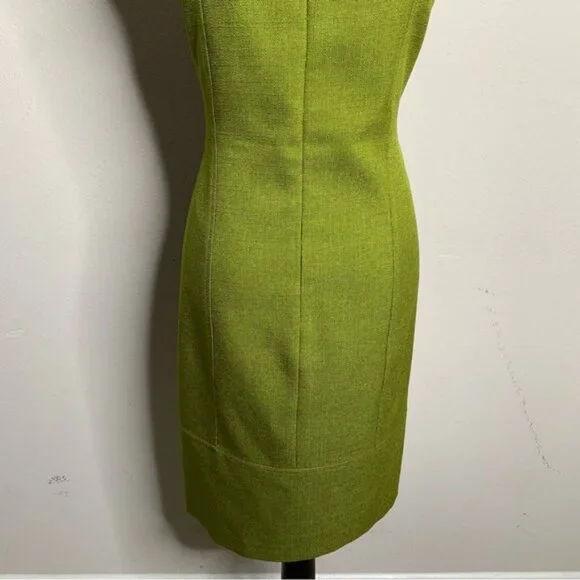 David Meister Olive Green Button Detail Sheath Dress - Picture 11 of 14
